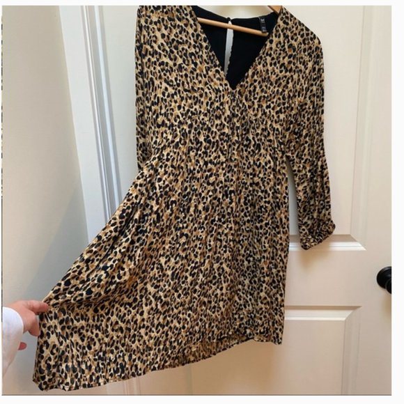 Zara TRF Baby Doll Cheetah Print Dress with Pockets - Picture 6 of 10